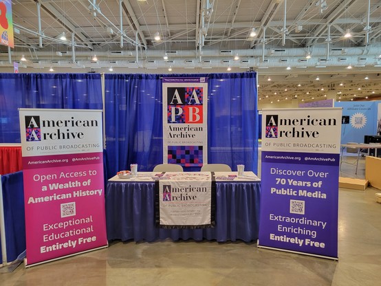 The AAPB's booth at the National Council for the Social Studies 2023 Conference