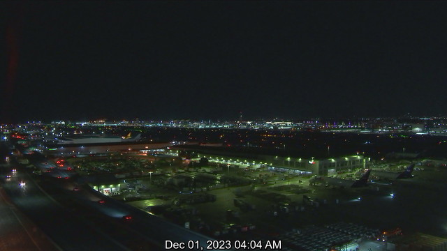 A screen capture from the @ABC7 web camera at LAX airport
