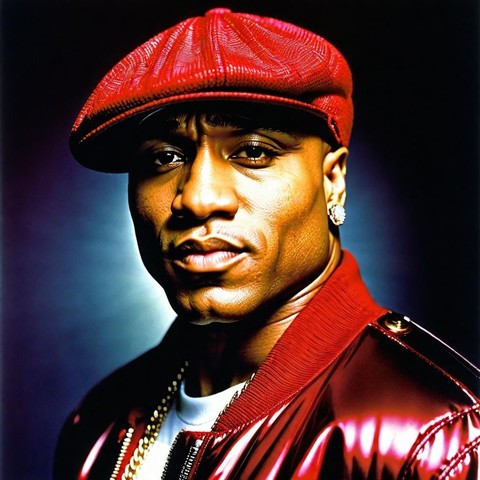 Hip-hop art: LL Cool J in red