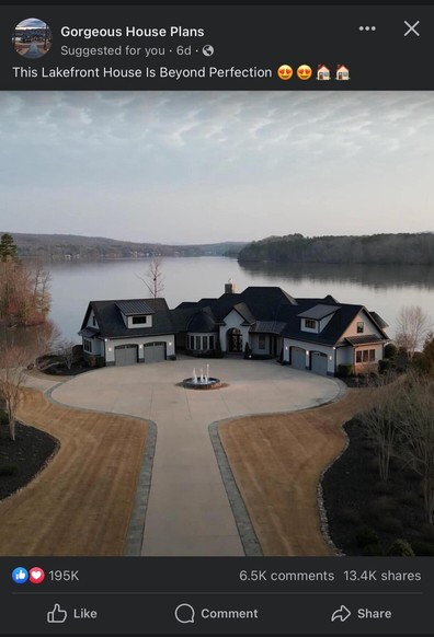 Roughly 2/3rds of this lakefront house that is “Beyond Perfection” is dedicated to space for their cars.