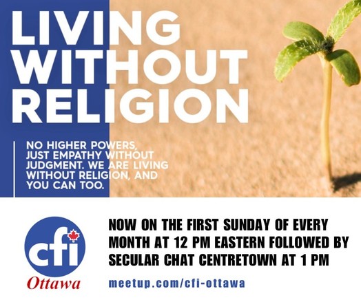 Living without religion
Now on the first Sunday of the month at 12 pm