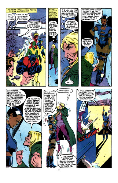 a page from a comic book, the villains are arguing with each other
