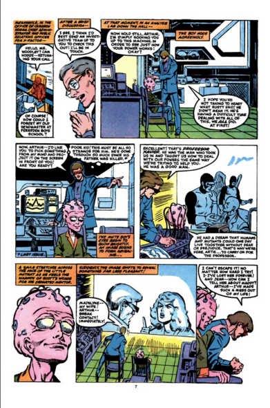 a page from the comic book, a laboratory scene