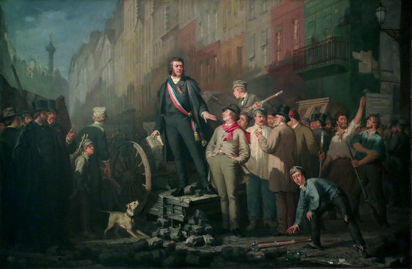Alphonse Baudin (1811-1851) sur la barricade du faubourg Saint-Antoine, le 3 décembre 1851. Tableau de Pichio en 1869, collections du musée Carnavalet