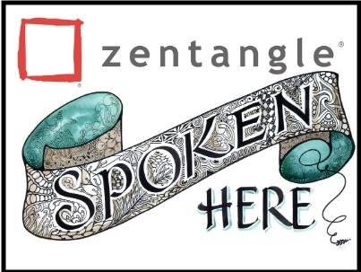 Scroll that says "Zentangle spoken here"