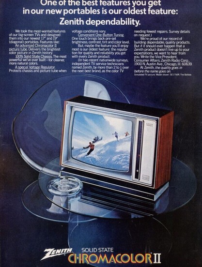 Zenith Chromacolor II 1973 ad.