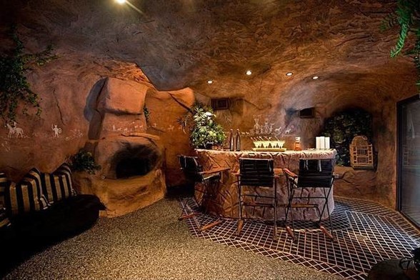 Photo of a the interior of a cave house