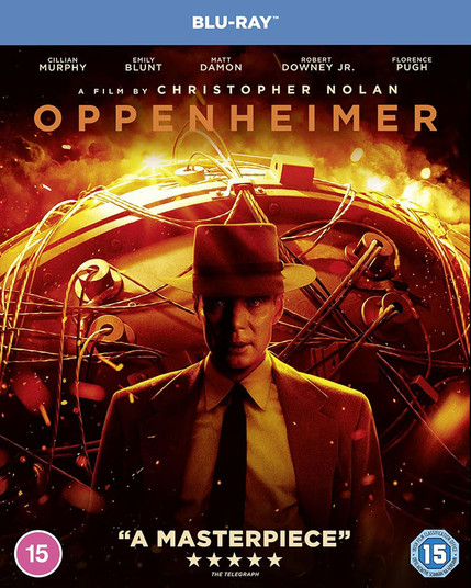 Cover art for the UK Blu-ray release of Hollywood biopic Oppenheimer