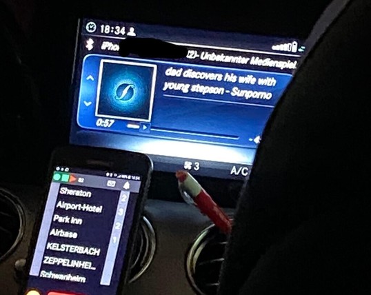 Taxi Driver didn’t realise phone was connected today – Don’t forget to close your internet tabs folks!