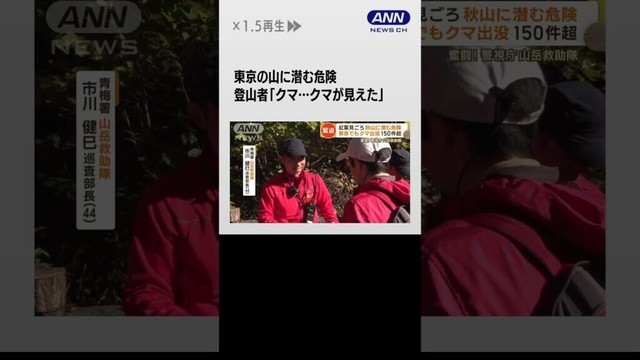#shorts 紅葉も落ちれば…東京の山に潜む危険 150m滑落死亡事故も 山岳救助隊に密着 クマも