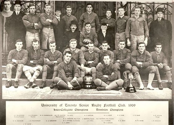 1909 University of Toronto Varsity Blues team photo.