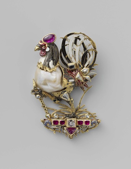 Pendant in the form of a cock, anonymous, c. 1600