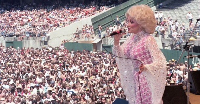 Parton performs at the Day on the Green concert, in Oakland, California, in May, 1978.