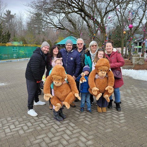 Azure Generated Description:
a group of people posing with a group of people in clothing (48.53% confidence)
---------------
Azure Generated Tags:
clothing (99.60% confidence)
person (98.63% confidence)
footwear (98.57% confidence)
outdoor (98.27% confidence)
smile (96.18% confidence)
tree (96.05% confidence)
ground (95.48% confidence)
jacket (92.23% confidence)
jeans (89.71% confidence)
sky (85.64% confidence)
woman (85.17% confidence)
group (84.32% confidence)
people (82.19% confidence)
posing (74.39% confidence)
winter (69.80% confidence)