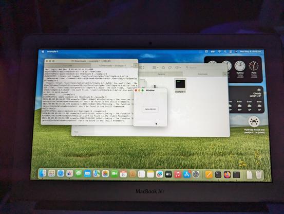 macOS 14 running the built binary