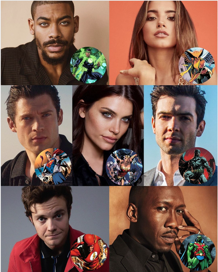 Aaron Pierre as Green Lantern, Isabella Merced as Hawkgirl, David Corenswet as Superman, Eva de Dominici as Wonder Woman, Ethan Peck as Batman, Jack Quaid as Flash and Mahershala Ali as Martian Manhunter