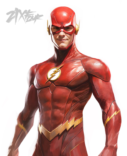 Fan art by @21xfour of Jack Quaid as The Flash