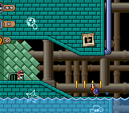 A screenshot of my project showing the start of a sewer themed level