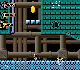 Another picture showing a dragon coin on a seemingly impossible to reach ledge