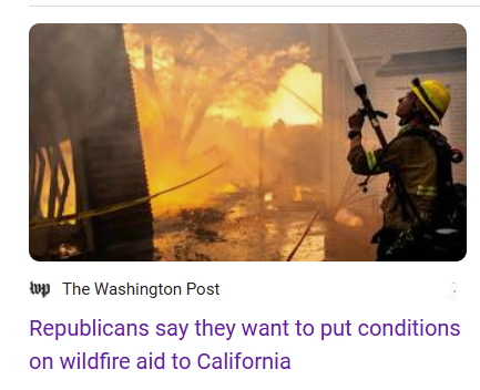 Republicans say they want to put conditions on wildfire aid to California  -  The Washington Post