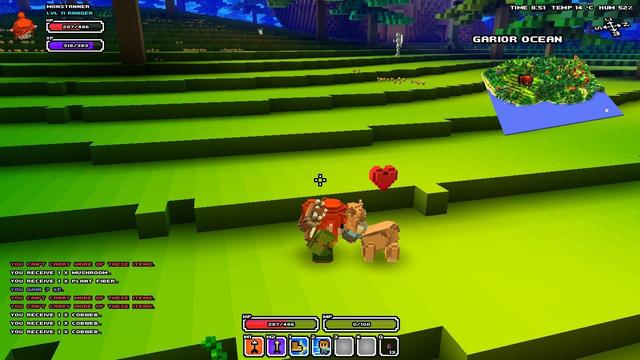 In this picture you can see how the female character tames a llama. This has a heart above it when taming.