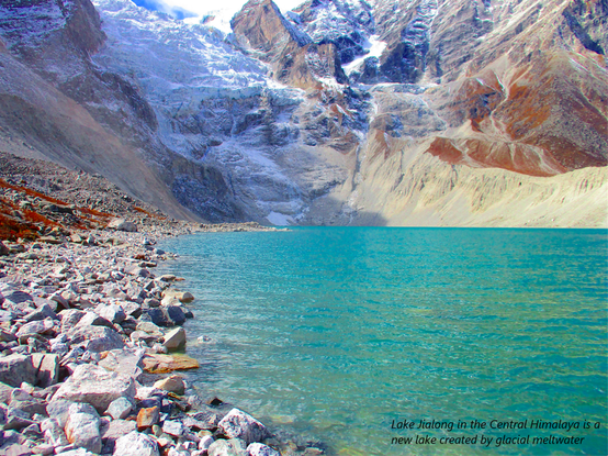 photo - Lake Jialong in the Central Himalaya is a new lake created by glacial meltwater.