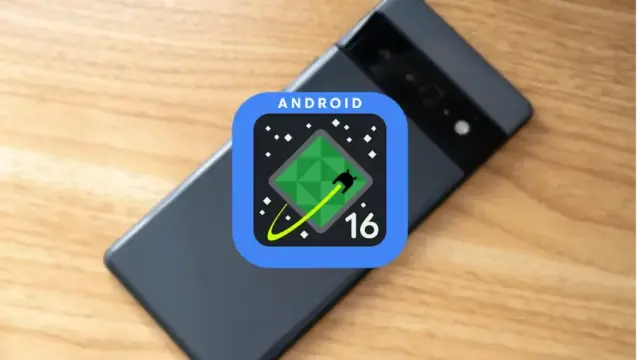 Google Pixel 6 Pro と Android 16 のロゴ
