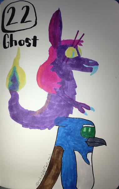 Zheodora the Ghost Yinglet hovering over Cybird.