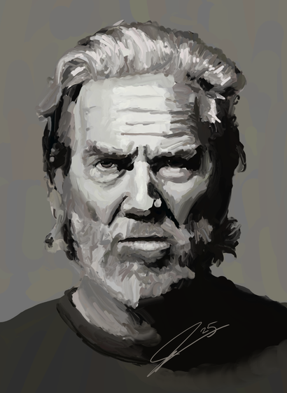 Painting of Jeff Bridges