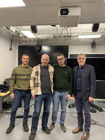 Foto di gruppo dalla sinistra Fulvio Panunzio, Oeyvind Brandtsegg, Nicola Monopoli e Domenico De Simone