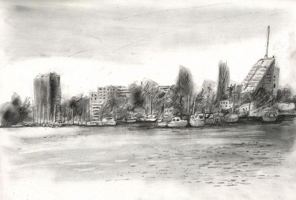 View of a river bay.