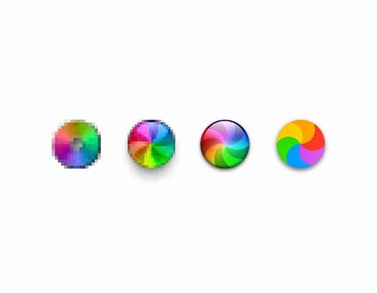 Shot showing the evolution from NEXTSTEP's color spinning MO-disc to the curretn macOS spinning beachball indicating system is busy