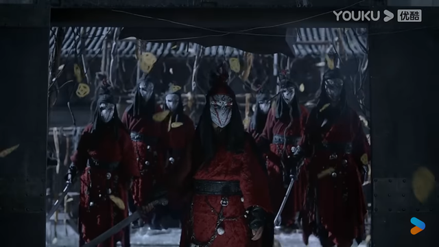 Ghosts in their red outfits and masks