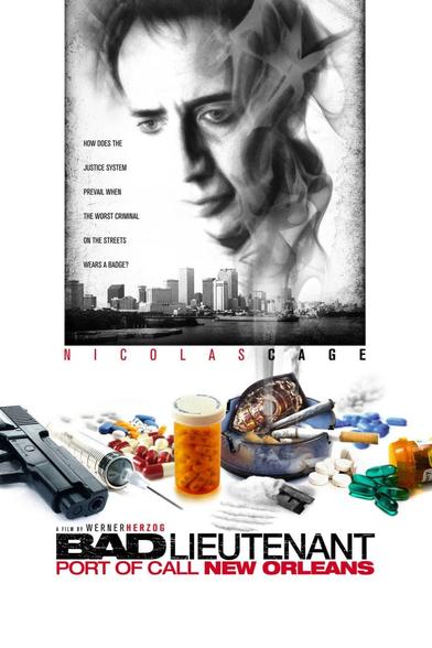Four posters for the 2009 crime drama “The Bad Lieutenant: Port of Call - New Orleans” from The USA, Spain, Japan and Greece.