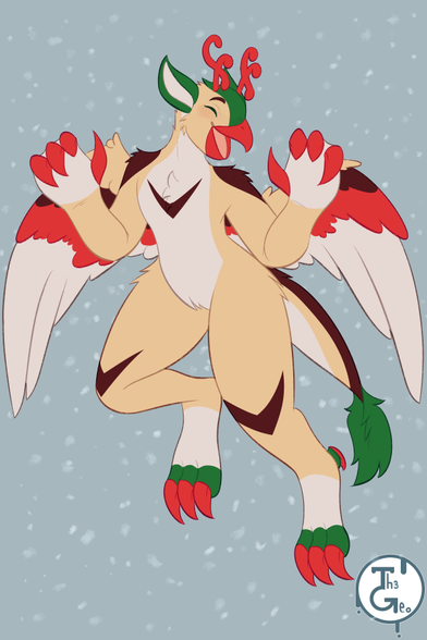- Drawing Type:
Normal Style / Flat Color / Fullbody

- [ 1 ] Character/s:
* Furry / Male / Dragon

- Background:
Simple [Snow]

- Description:
Drawing of a dragon flying in tha snow while making a big smile and clossing his eyes