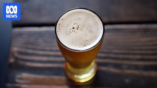Beer in a glass on wooden table