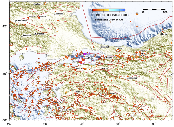 Map of historical seismicity near today’s M6.2 #earthquake in western Turkey.