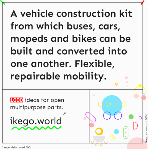 Text card with the same text as in the post plus an image of colorful parts and vehicles