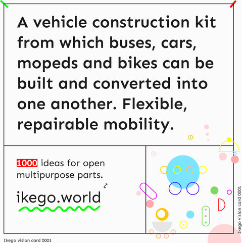 Text card with the same text as in the post plus an image of colorful parts and vehicles