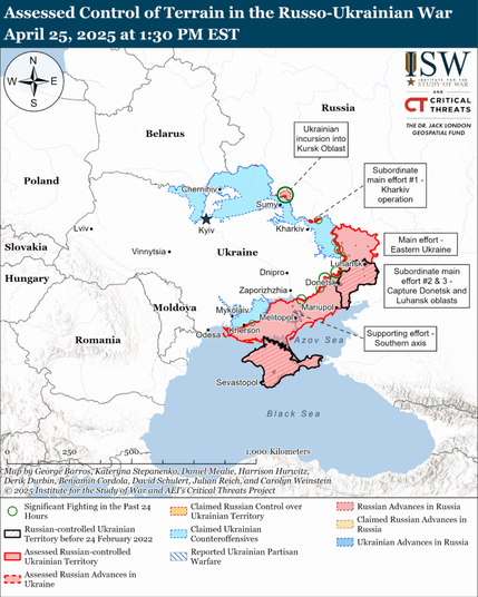 Russian Offensive Campaign Assessment, April 25, 2025