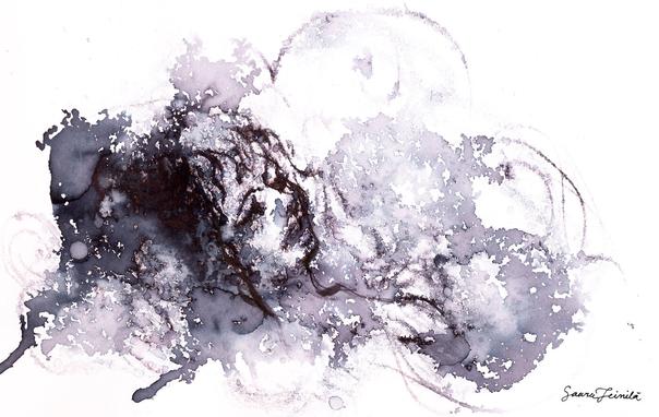 Ink sketch of a womans sleeping