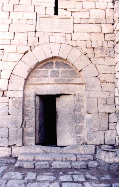 a photo of one of the stone doors of it