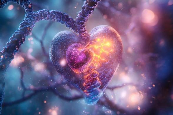 This shows a heart and DNA.