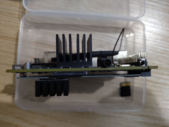 Orange PI RV2 with an SSD and two heatsinks