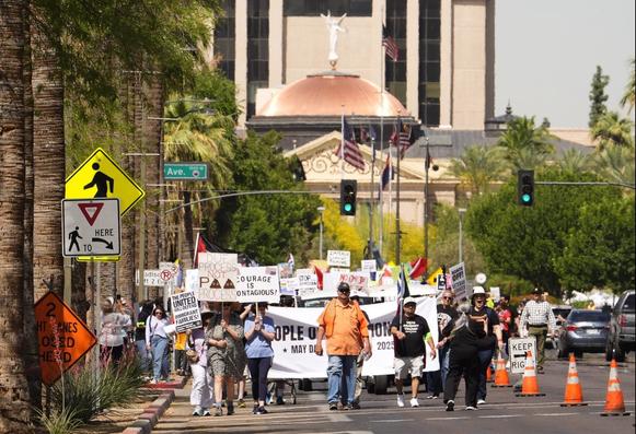 People marching