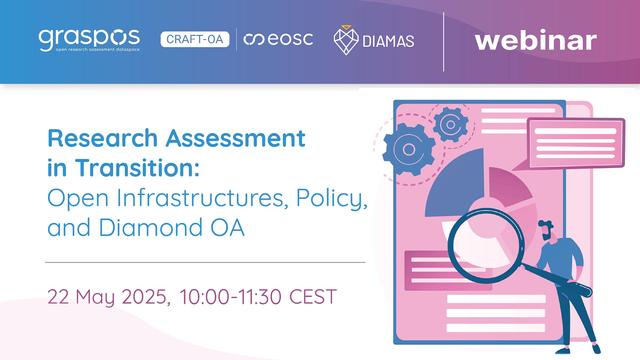 GraspOS Webinar Research Assessment in Transition: Open Infrastructures, Policy and Diamond OA
22 May 2025, 10-11.30 CEST