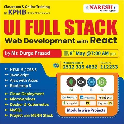 📢 Free Training: UI Full Stack Web Development with React JS