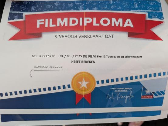 Filmdiploma Fien en Teun gaan op schattenjacht