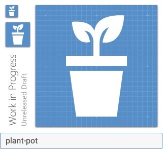 Draft proposal for a plant-pot icon.