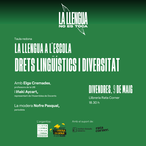 Cartell de l'acte amb el títol, participants, dia i hora, lloc, organitzadors, etc.